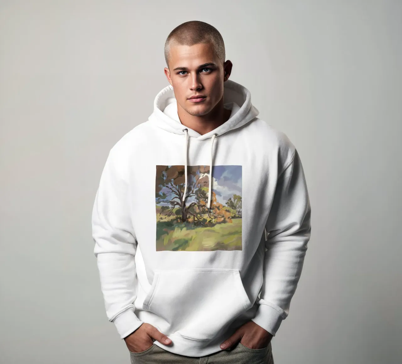 Solitudine dell'albero nodoso felpa con cappuccio da Radiance Landscape