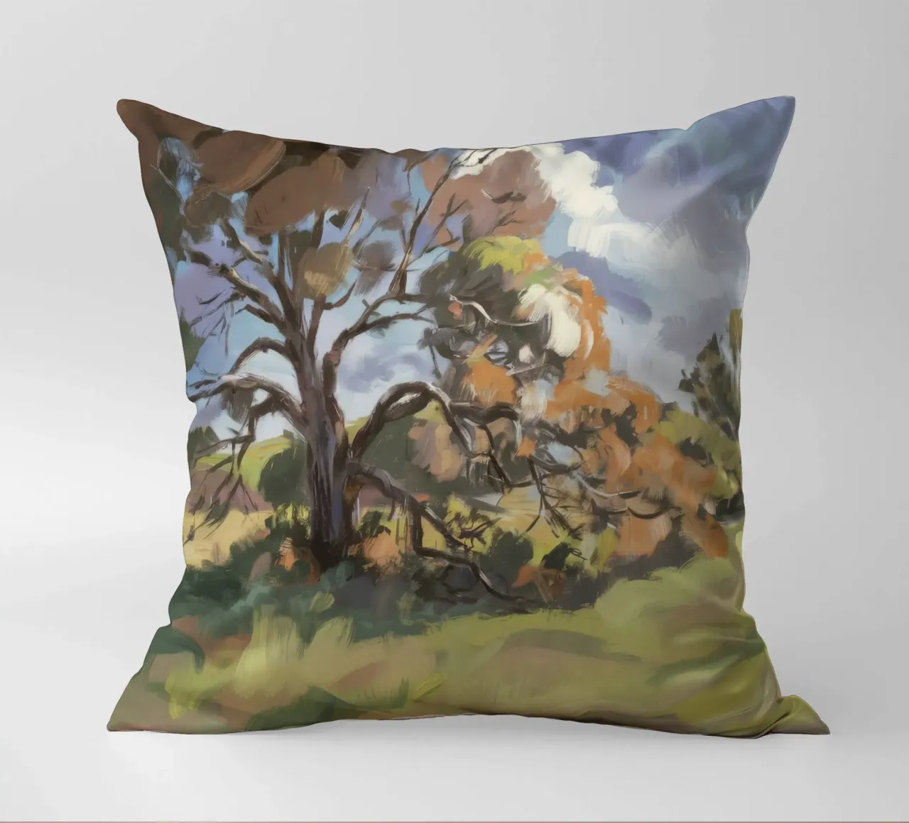 Gnarled Tree Solitude decorative cushion by Radiance Landscape
