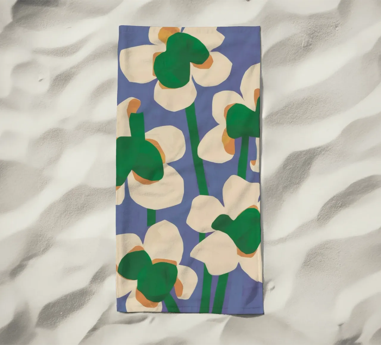 Abstracte bloemblaadjesdans strandhanddoek van Moonlite Desire