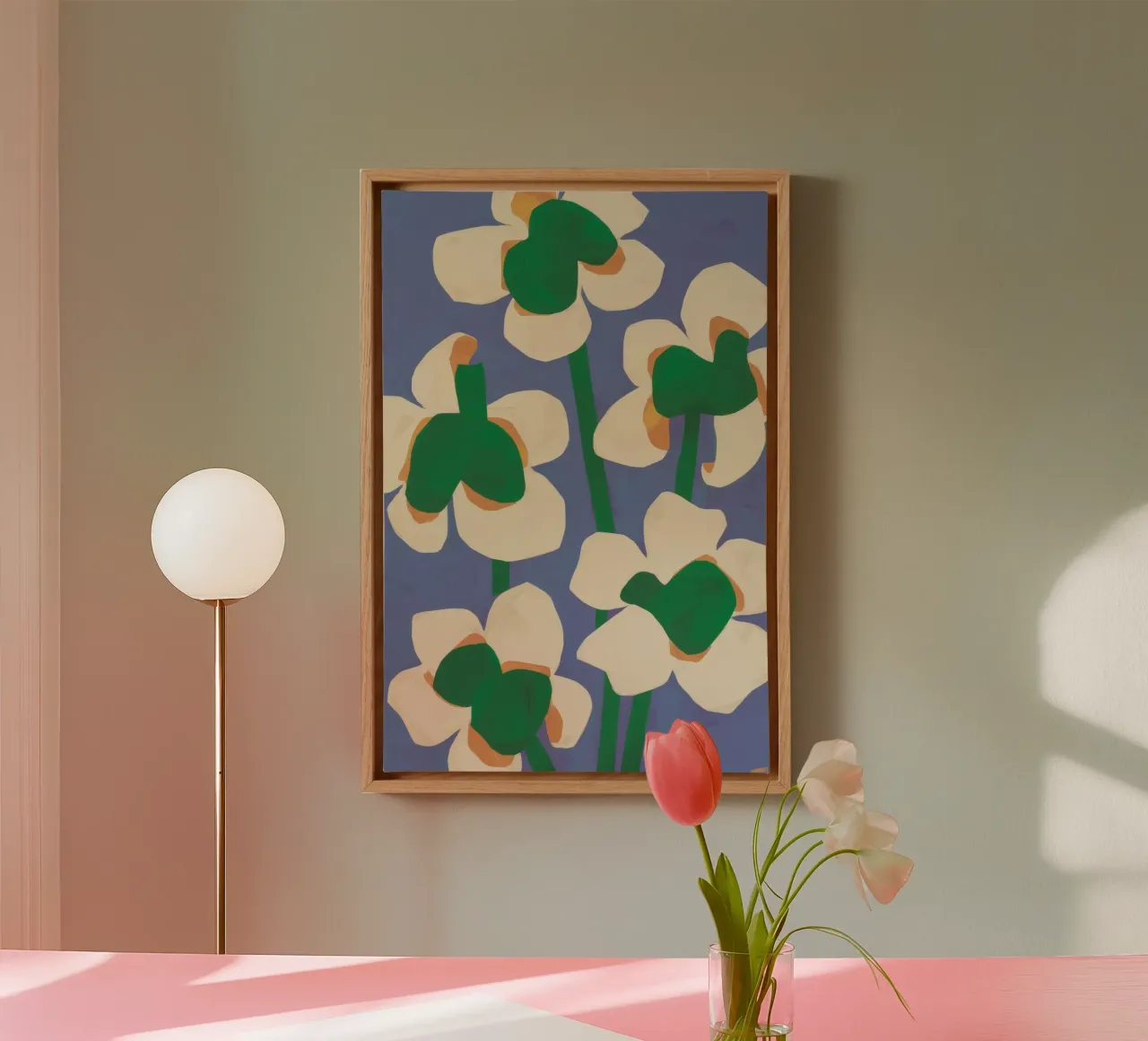 Abstracte bloemblaadjesdans canvas van Moonlite Desire