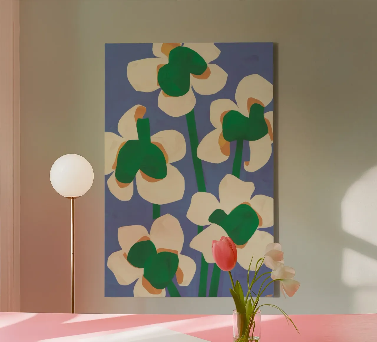 Abstracte bloemblaadjesdans canvas van Moonlite Desire