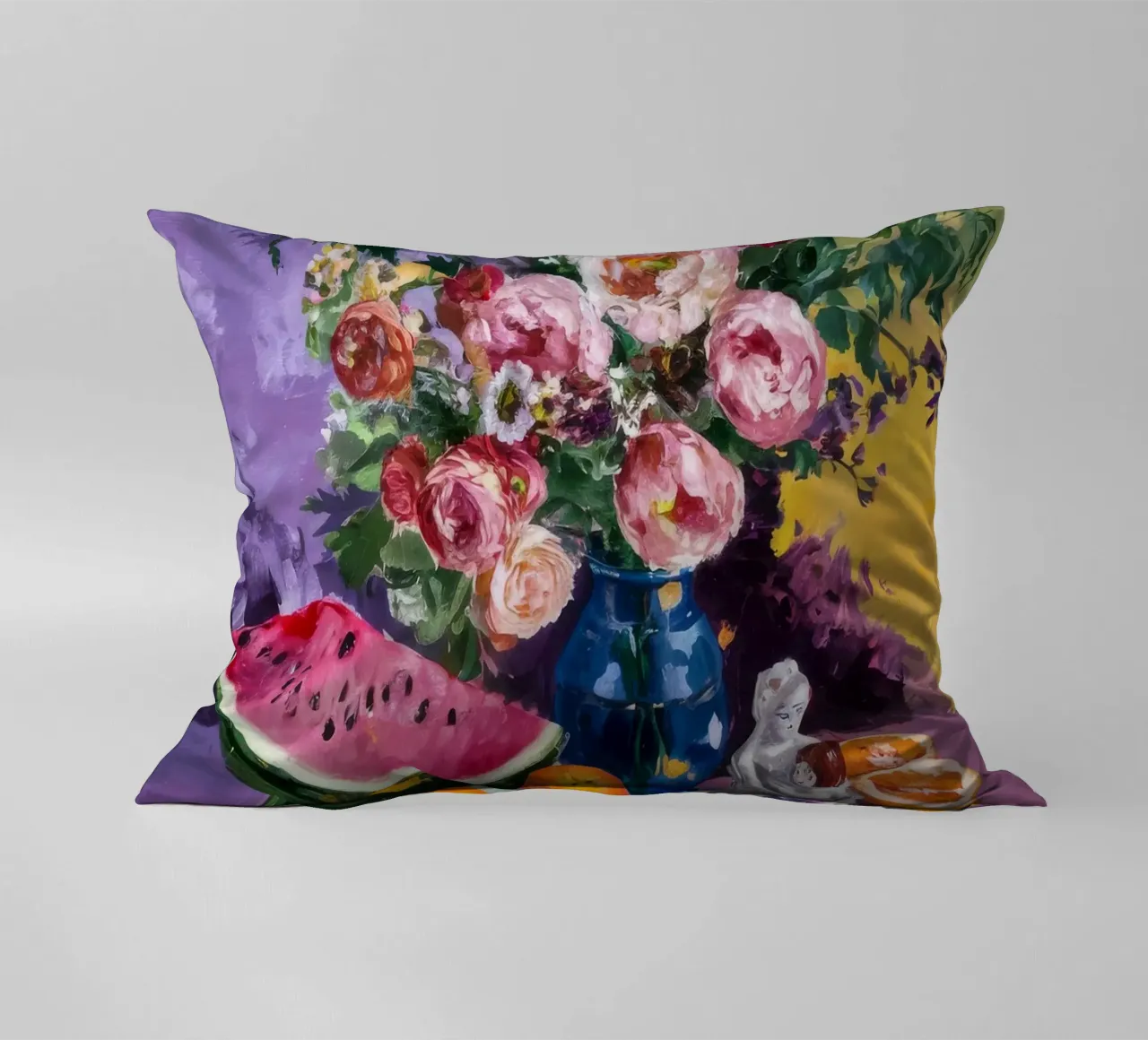 Opulent Fruit Extravaganza decorative cushion by Radiance Landscape