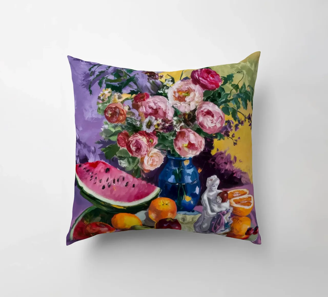 Opulent Fruit Extravaganza decorative cushion by Radiance Landscape