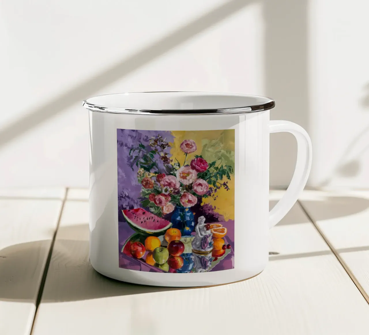 Stravaganza di frutta opulenta tazza in smalto da Radiance Landscape