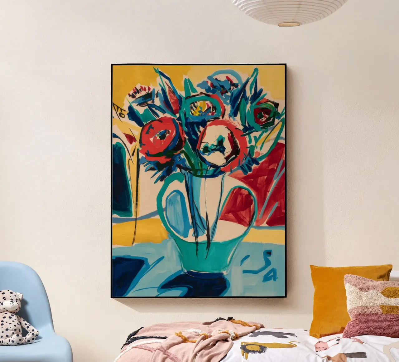 Gioia floreale cromatica plexiglass da Vivid Reverie