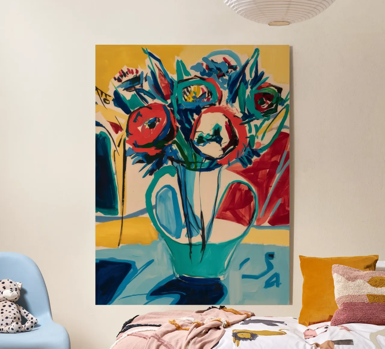 Gioia floreale cromatica plexiglass da Vivid Reverie