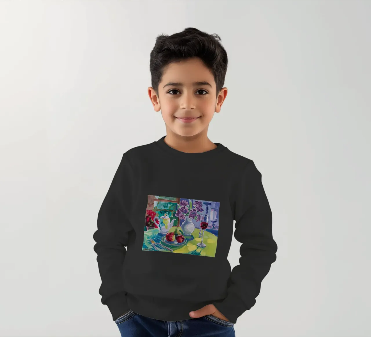 Silberne Teekanne Repose Kinder Sweatshirt von Radiance Landscape