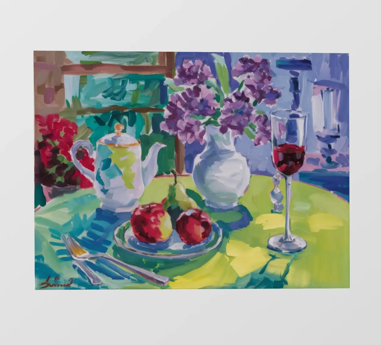 Teiera d'argento a riposo telo in pvc da Radiance Landscape