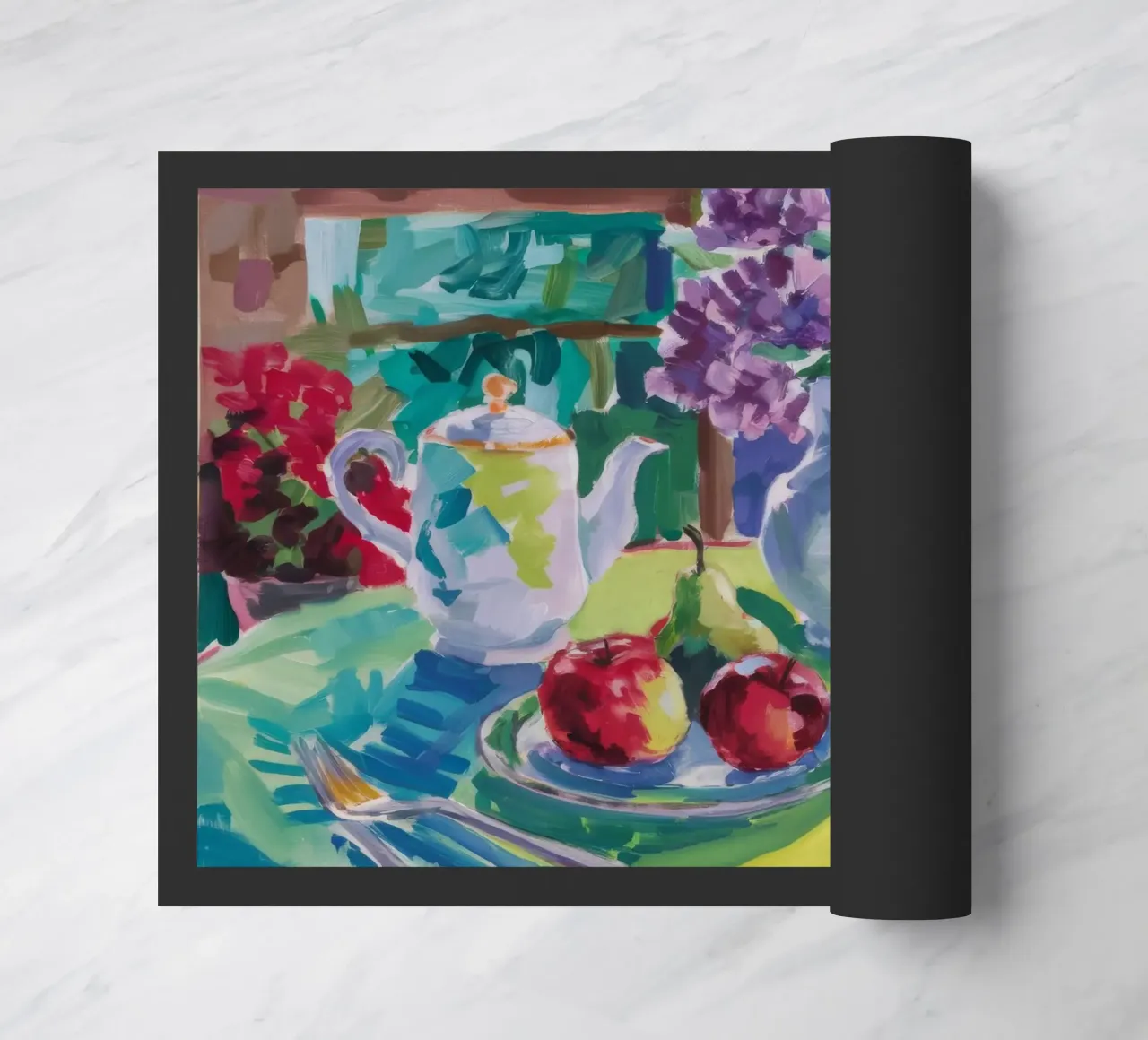 Teiera d'argento a riposo zerbino da Radiance Landscape