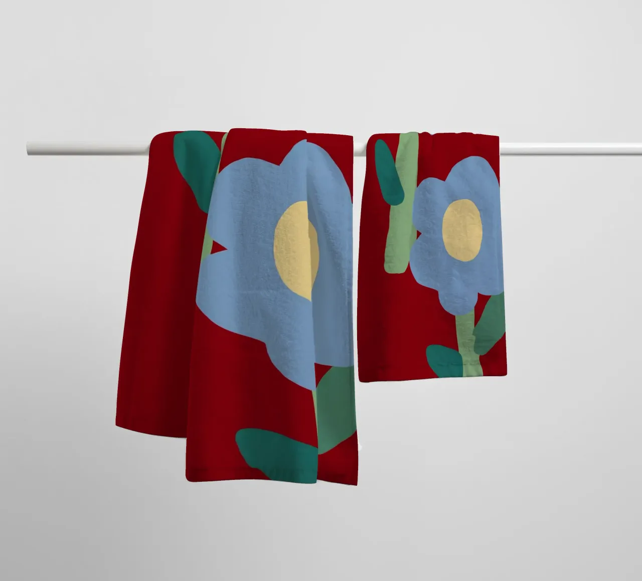 Red Blue Contrast towel by Moonlite Desire