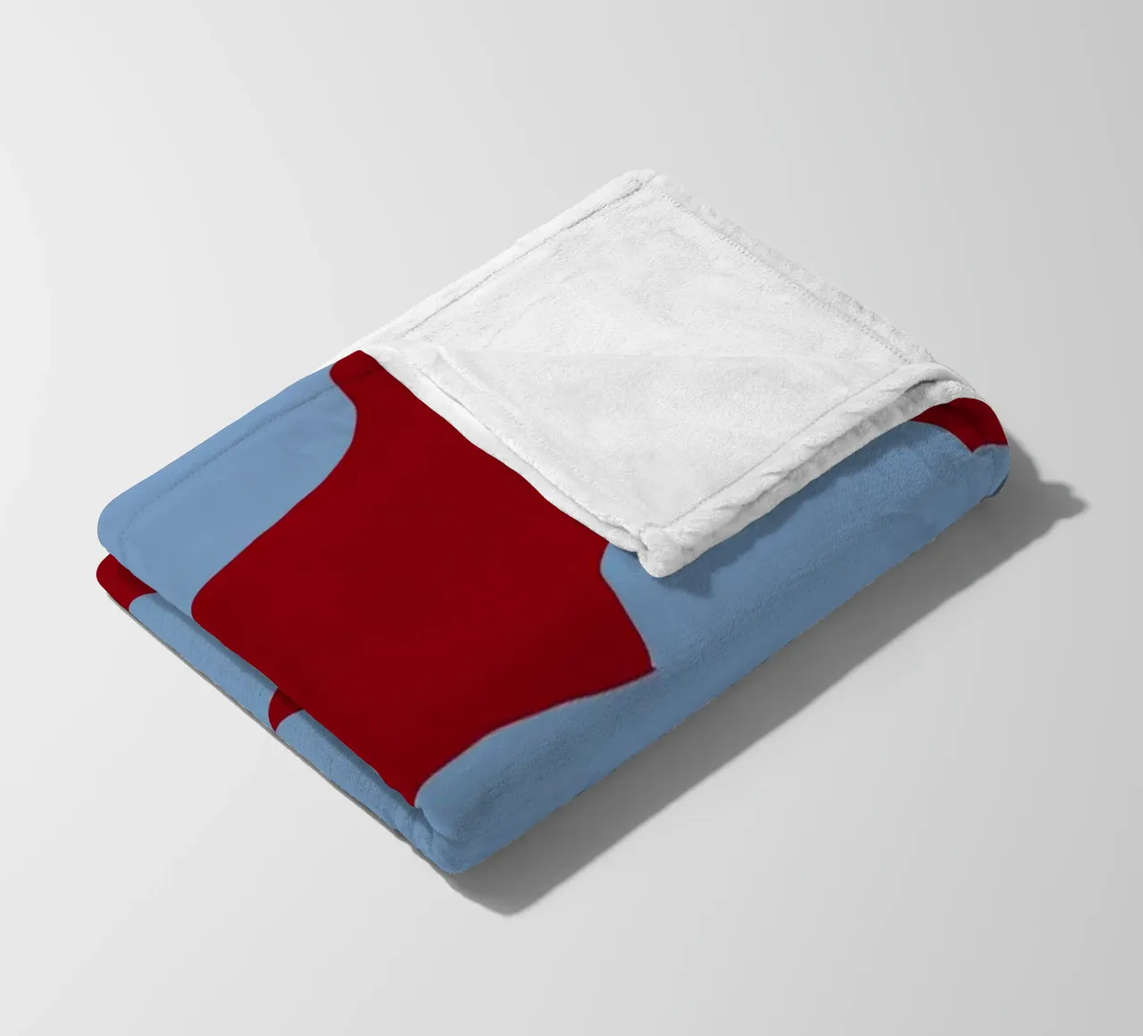 Red Blue Contrast fleece blanket by Moonlite Desire