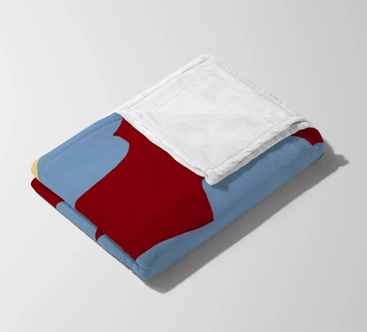 Red Blue Contrast fleece blanket by Moonlite Desire