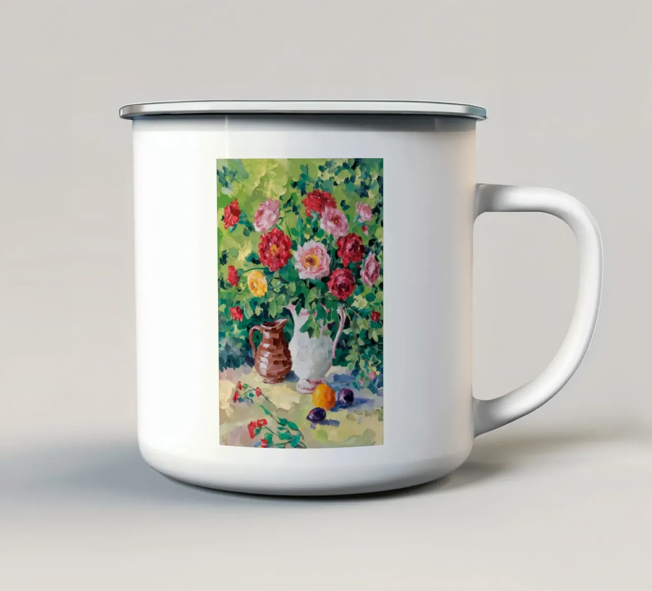 Fiori di brocca rustici tazza in smalto da Radiance Landscape