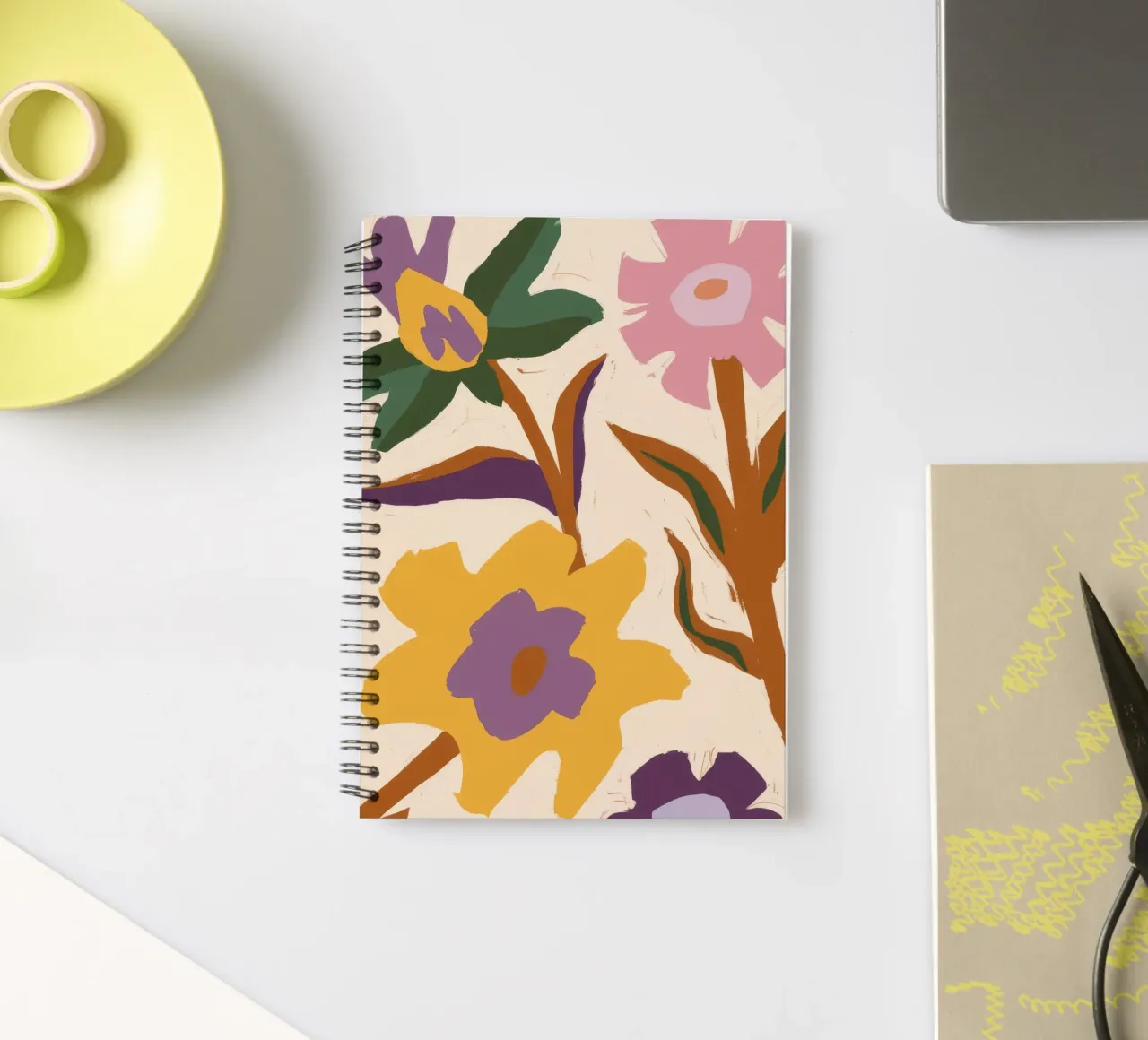 Earthy Abstract Garden spiral notebook by Moonlite Desire