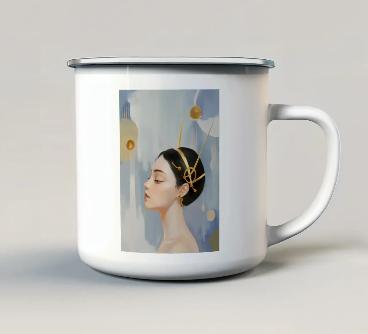 Contemplazione delle gocce d'oro tazza in smalto da Vivid Reverie