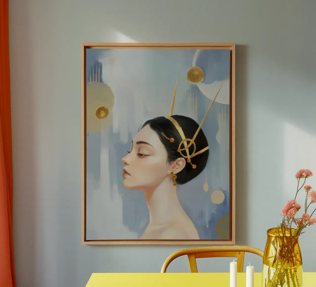 Contemplazione delle gocce d'oro tela con Cornice a cassetta da Vivid Reverie