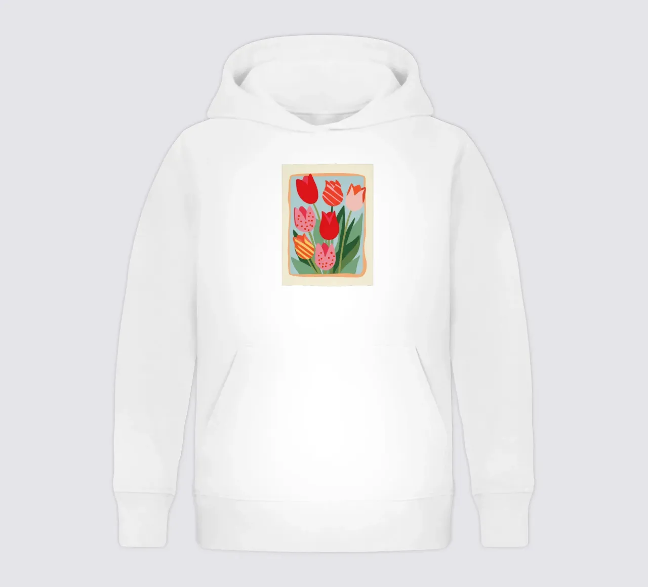 Framed Tulip Joy kids hoodie by Moonlite Desire