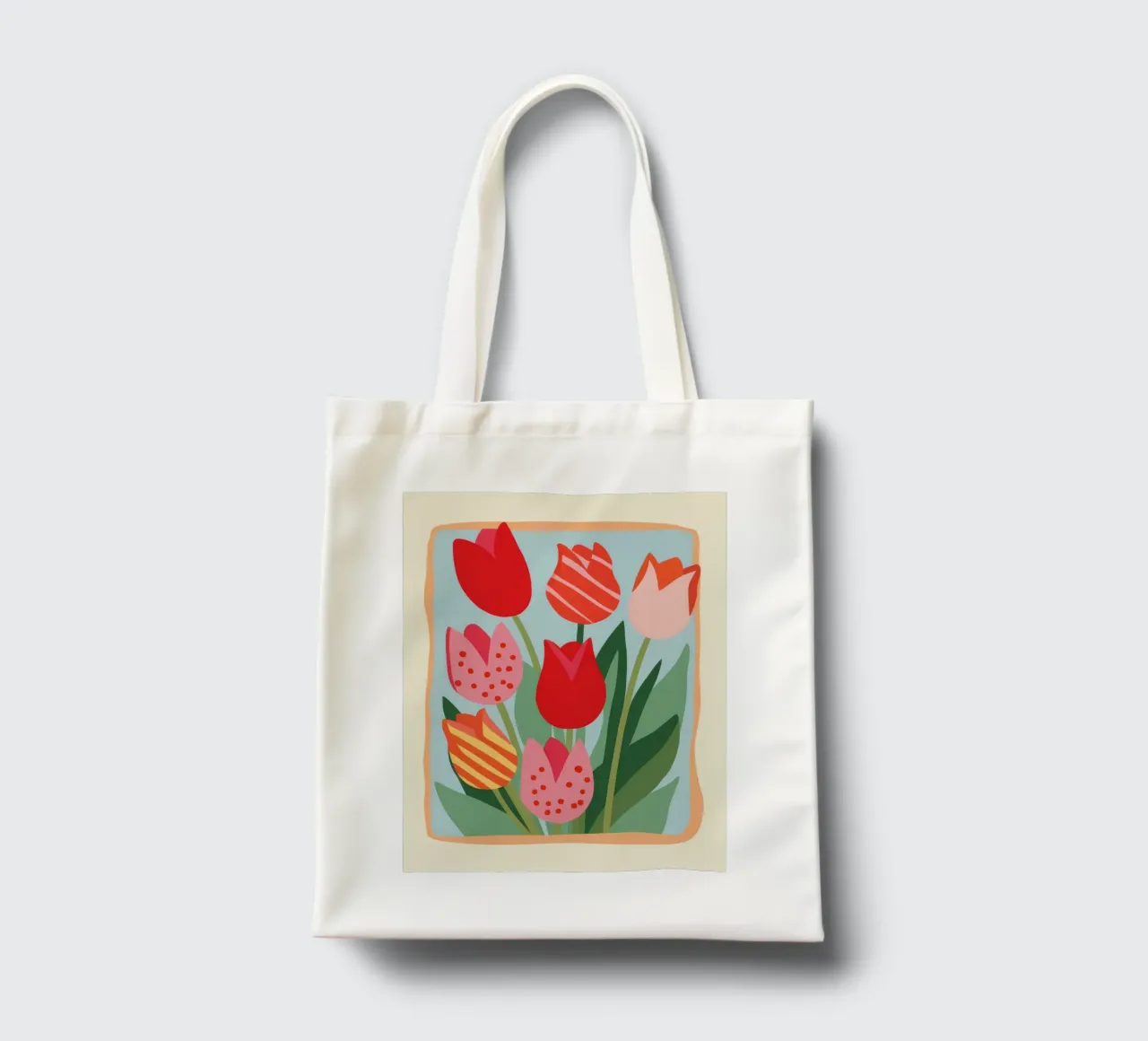 Framed Tulip Joy tote bag by Moonlite Desire