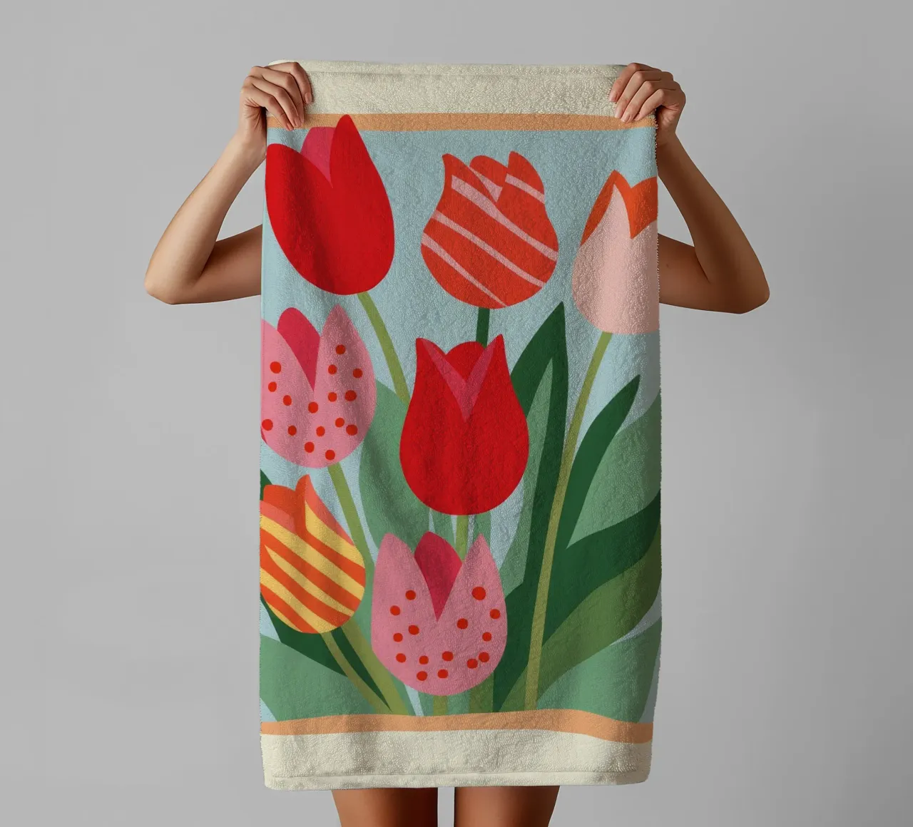Framed Tulip Joy towel by Moonlite Desire