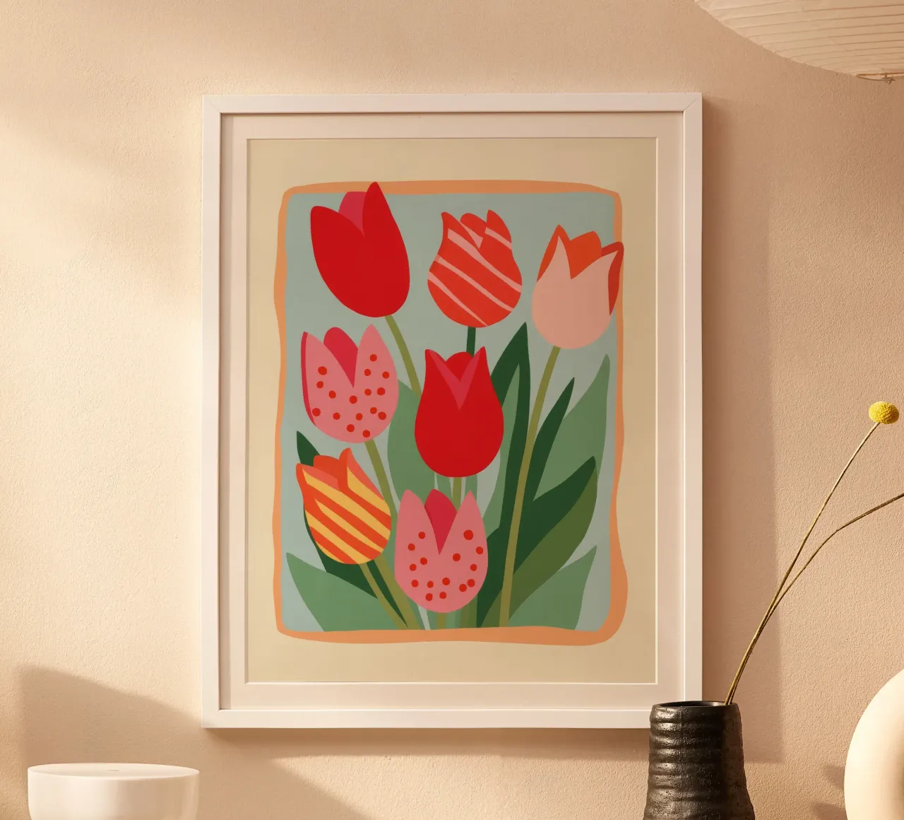 Tulipe de joie encadrée poster de Moonlite Desire