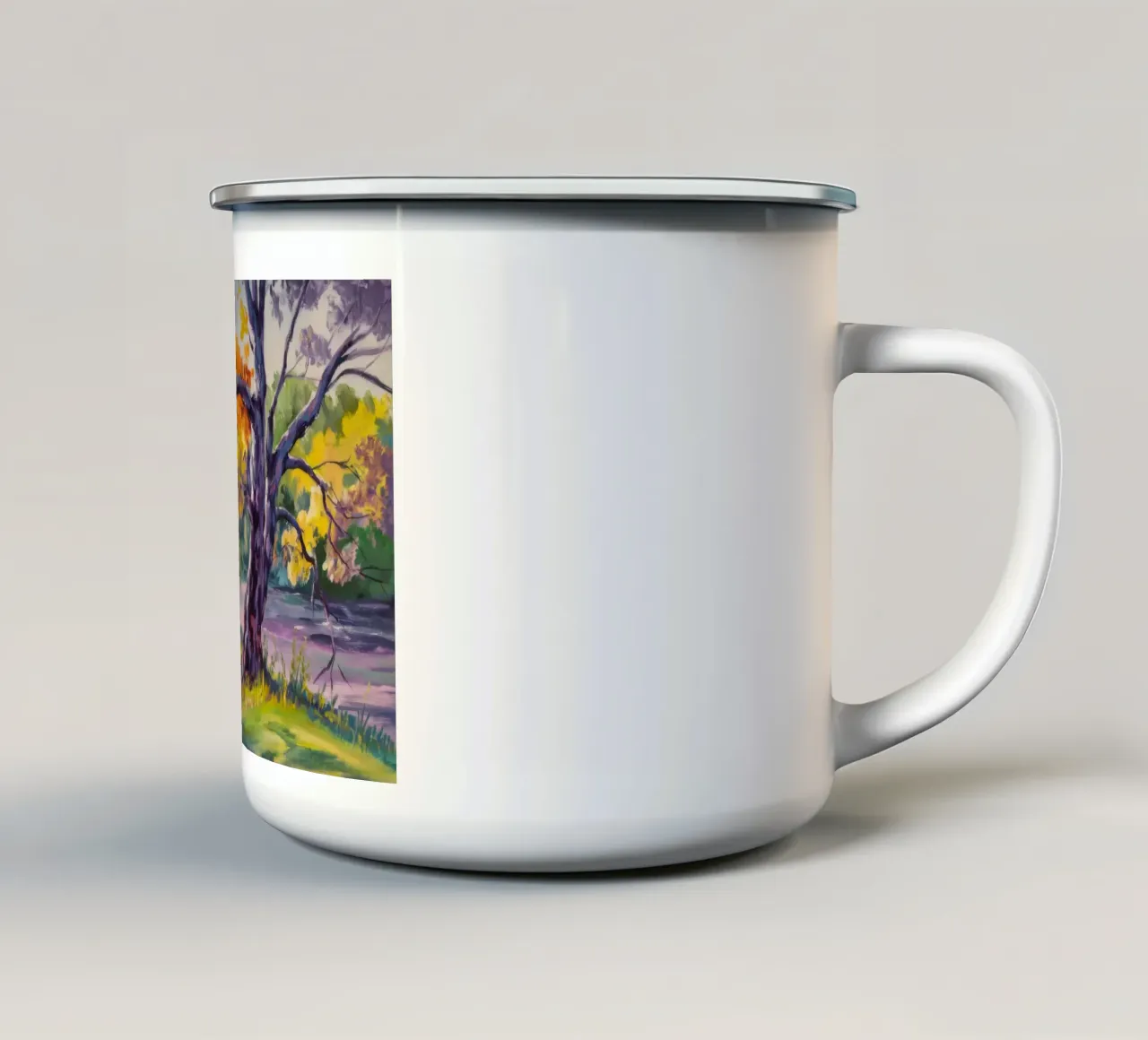 Autumn's Golden Majesty enamel mug by Radiance Landscape