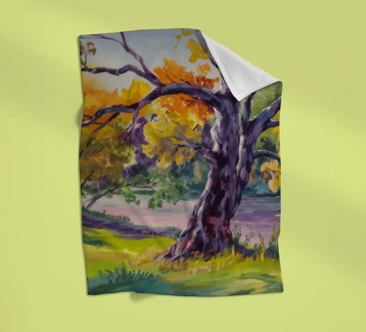 Autumn's Golden Majesty fleece blanket by Radiance Landscape