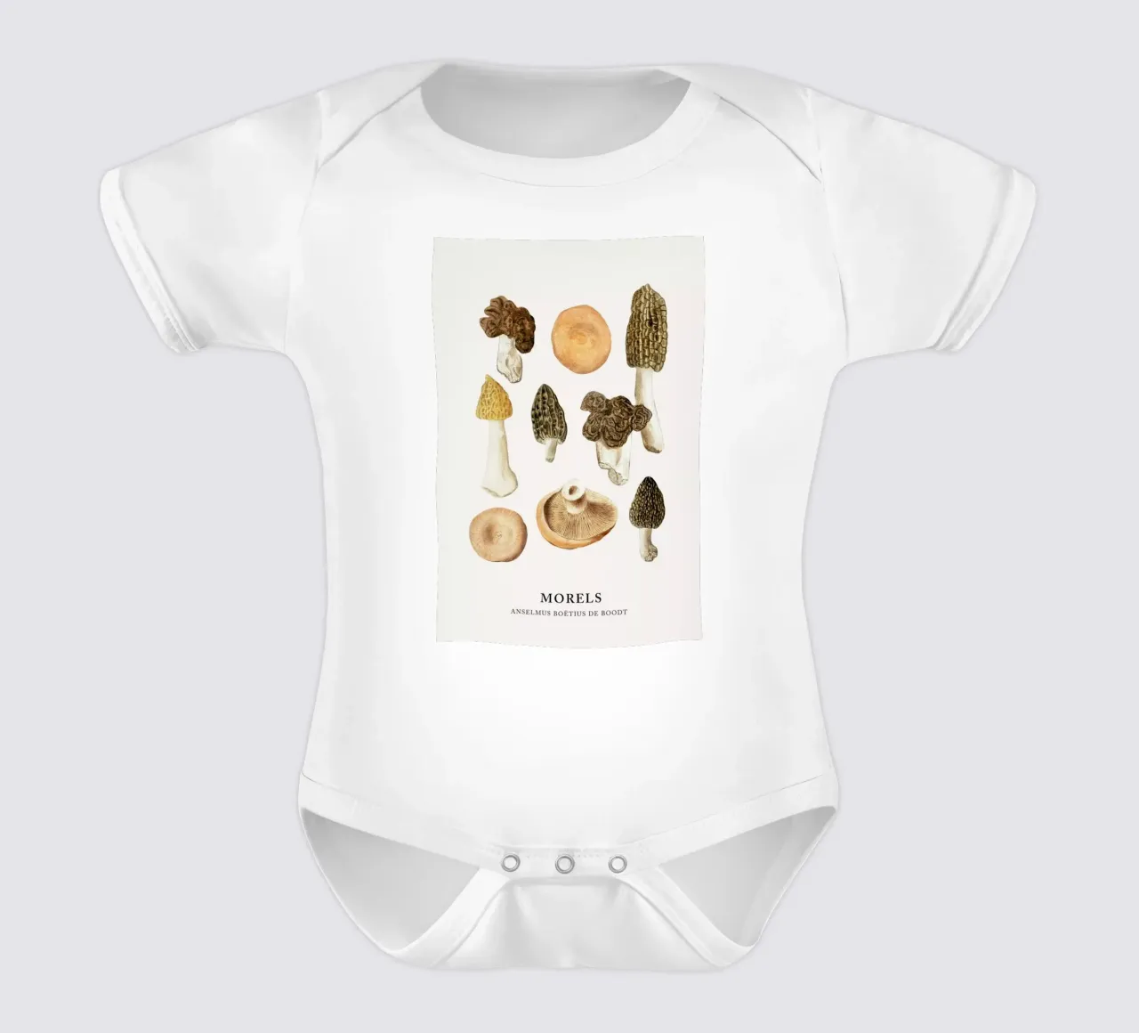 Anselmus Boëtius de Boodt - Morels short-sleeve baby romper by Vintage by JUNIQE