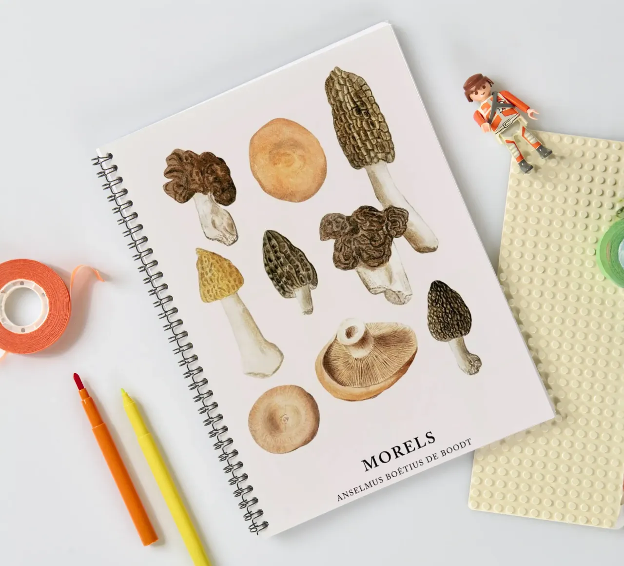 Anselmus Boëtius de Boodt - Morels spiral notebook by Vintage by JUNIQE
