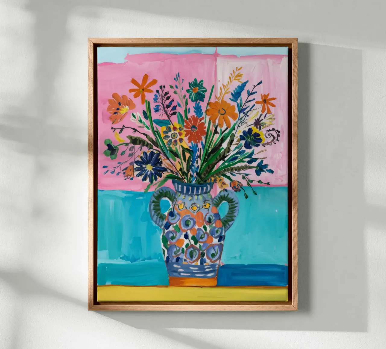 Sierlijke vaas Caleidoscoop canvas met Baklijst van Vivid Reverie