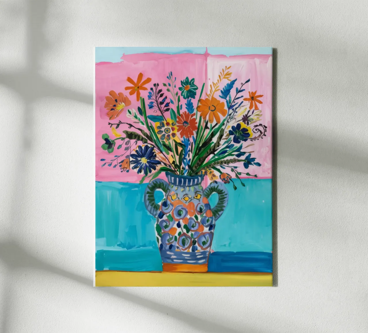 Sierlijke vaas Caleidoscoop canvas met Baklijst van Vivid Reverie