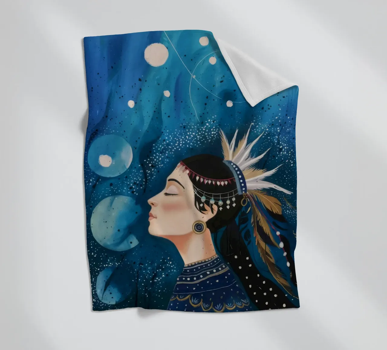 Cosmic Slumber Queen fleece blanket by Vivid Reverie