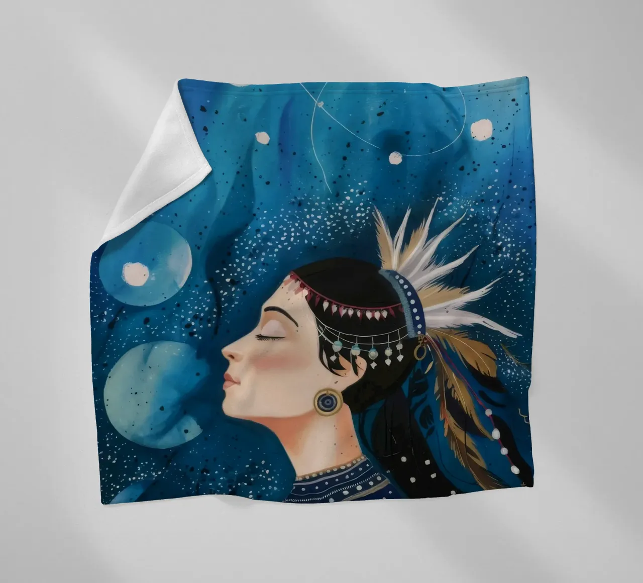 Cosmic Slumber Queen fleece blanket by Vivid Reverie