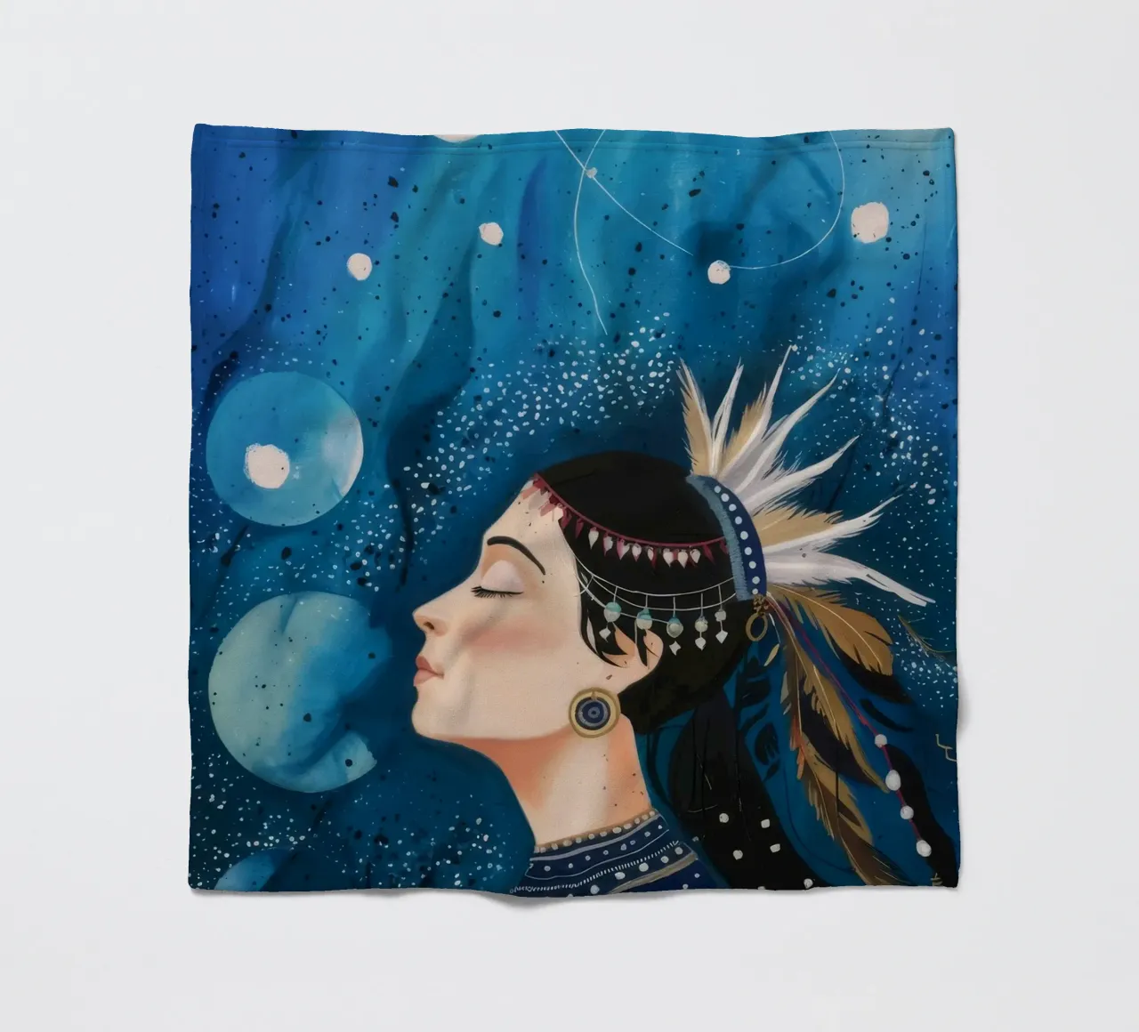 Cosmic Slumber Queen fleece blanket by Vivid Reverie