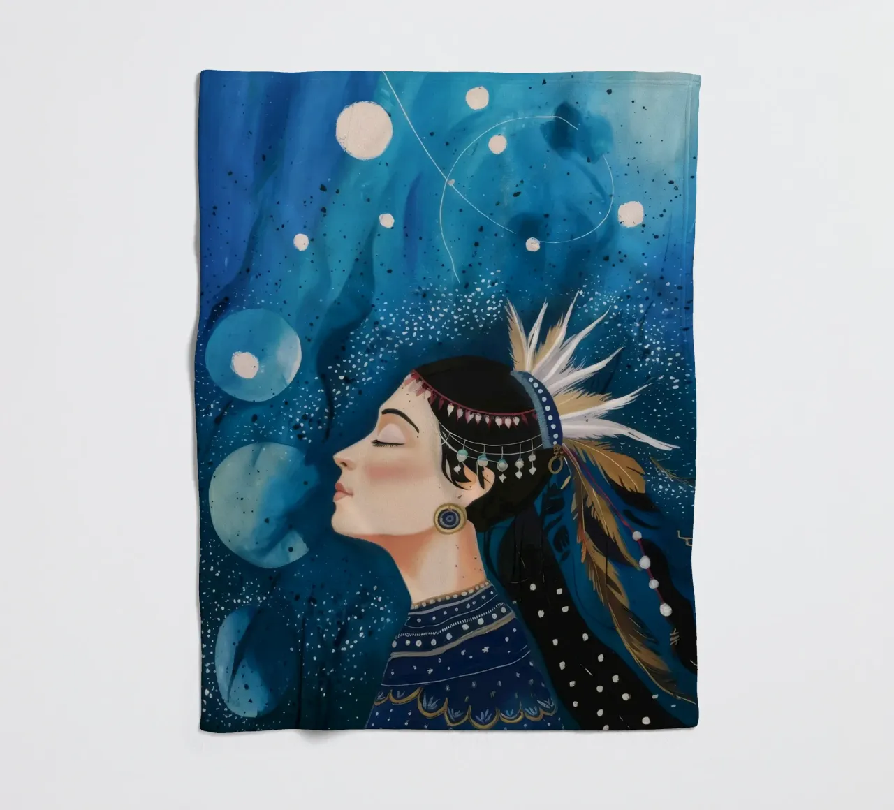 Cosmic Slumber Queen fleece blanket by Vivid Reverie
