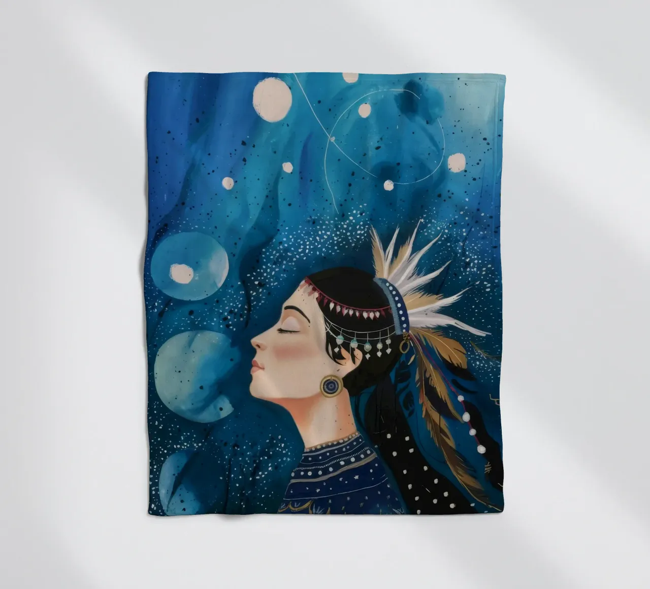 Cosmic Slumber Queen fleece blanket by Vivid Reverie