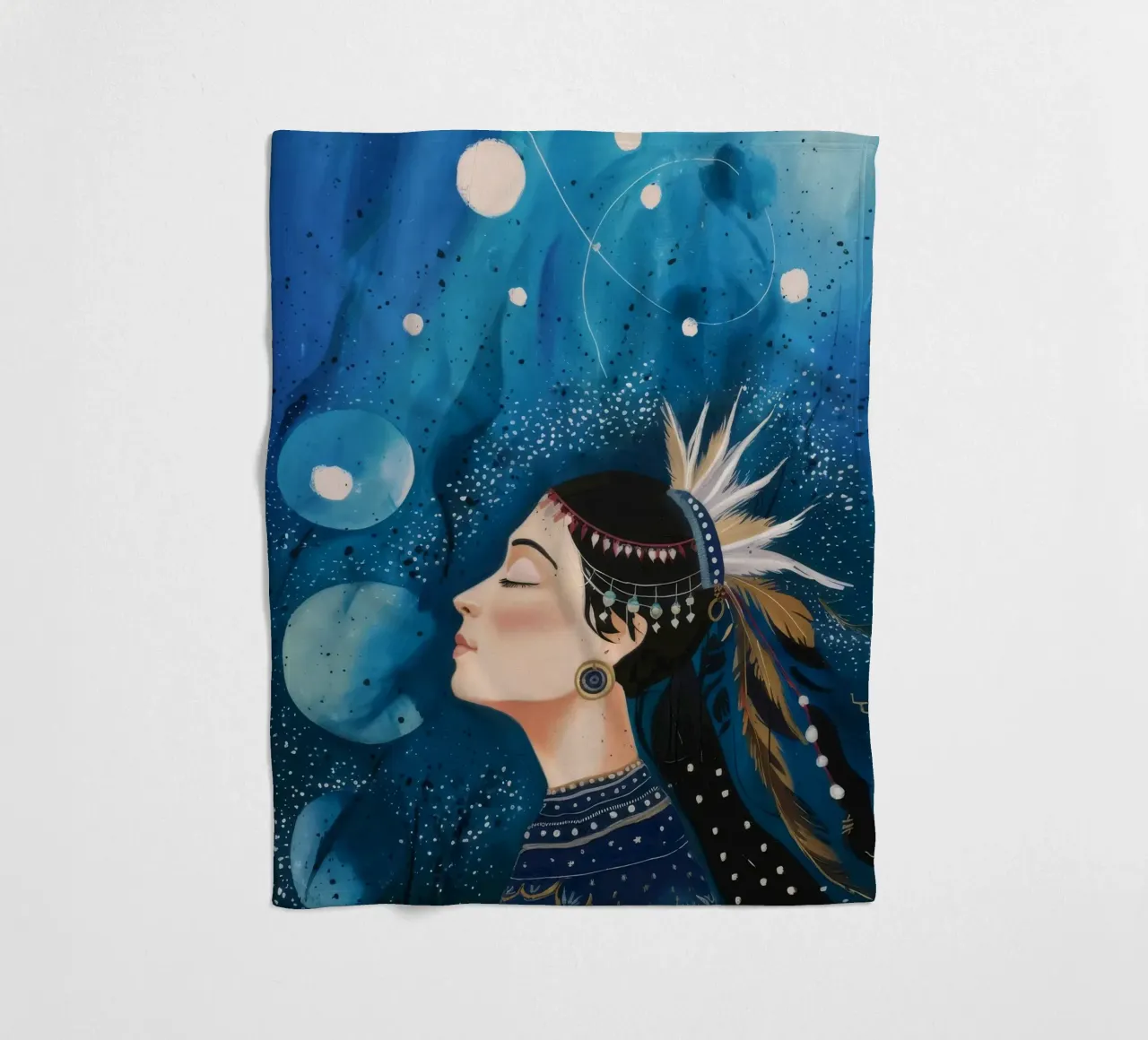 Cosmic Slumber Queen fleece blanket by Vivid Reverie