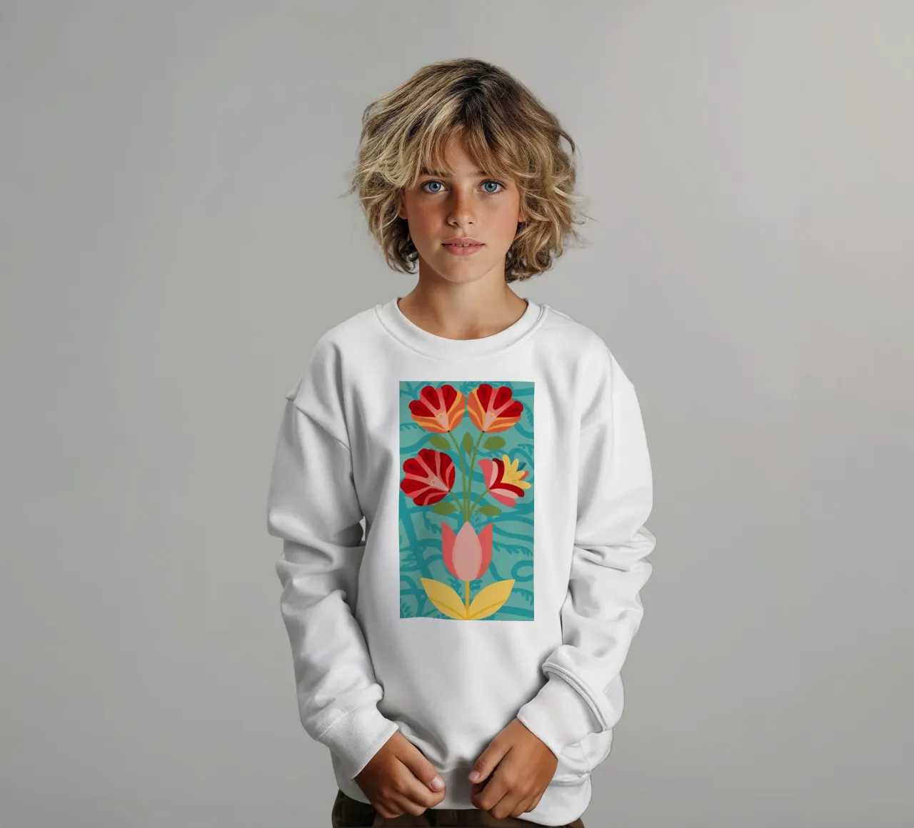 Art Nouveau Rojos sudadera para niño de Moonlite Desire