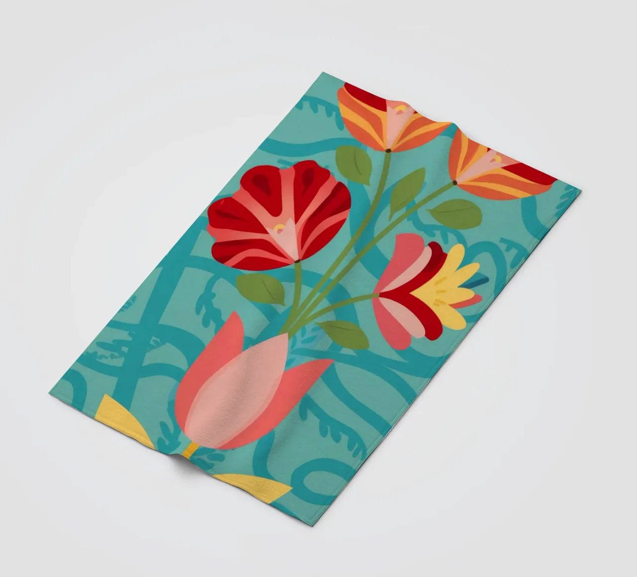 Rosso Art Nouveau coperta in pile da Moonlite Desire