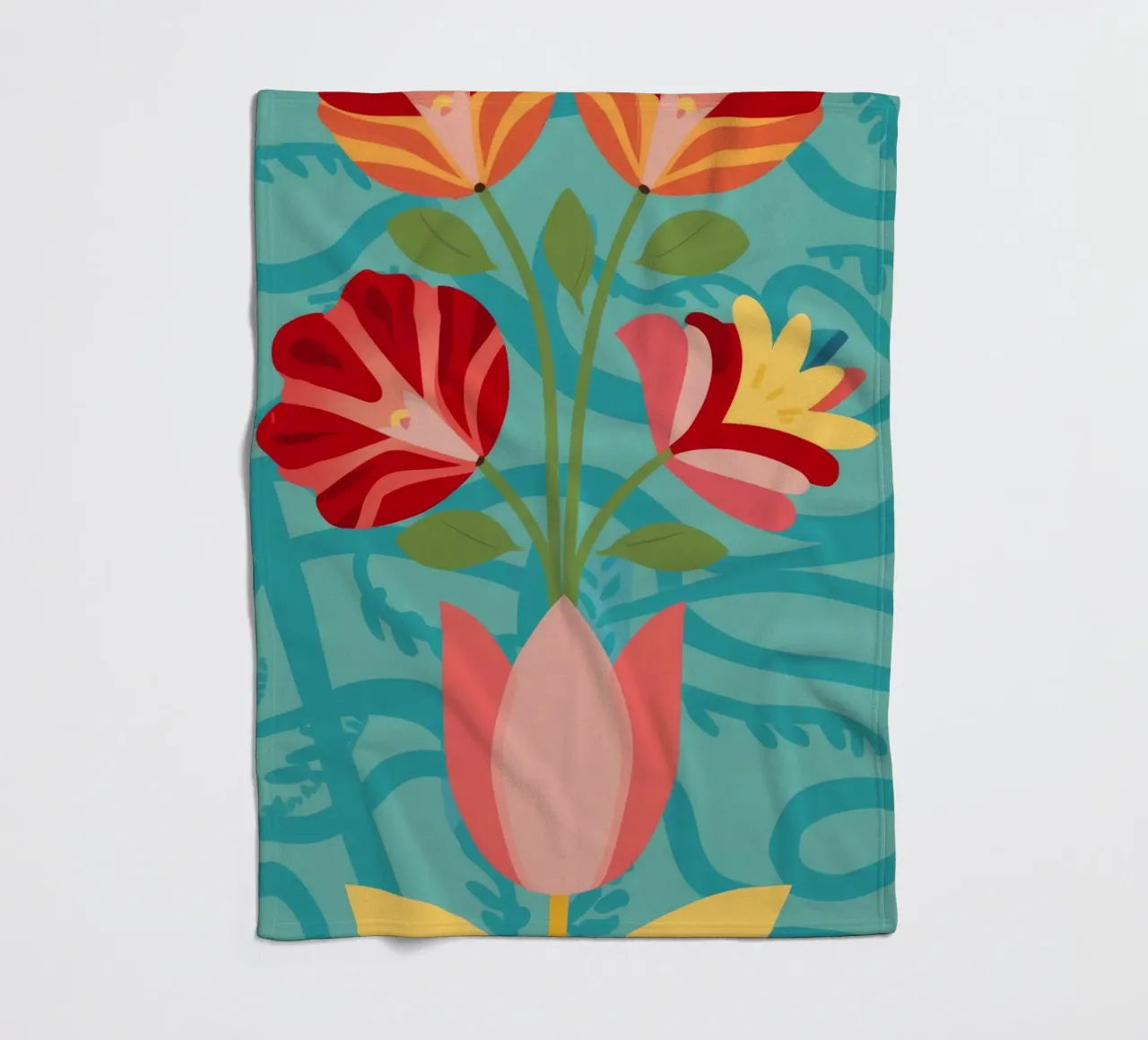 Rosso Art Nouveau coperta in pile da Moonlite Desire