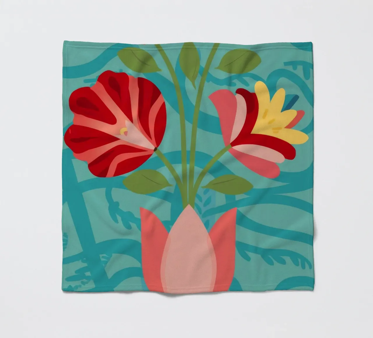 Rosso Art Nouveau coperta in pile da Moonlite Desire