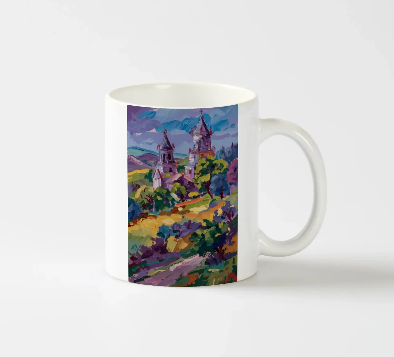 Sogno del crepuscolo del castello tazza in ceramica da Radiance Landscape