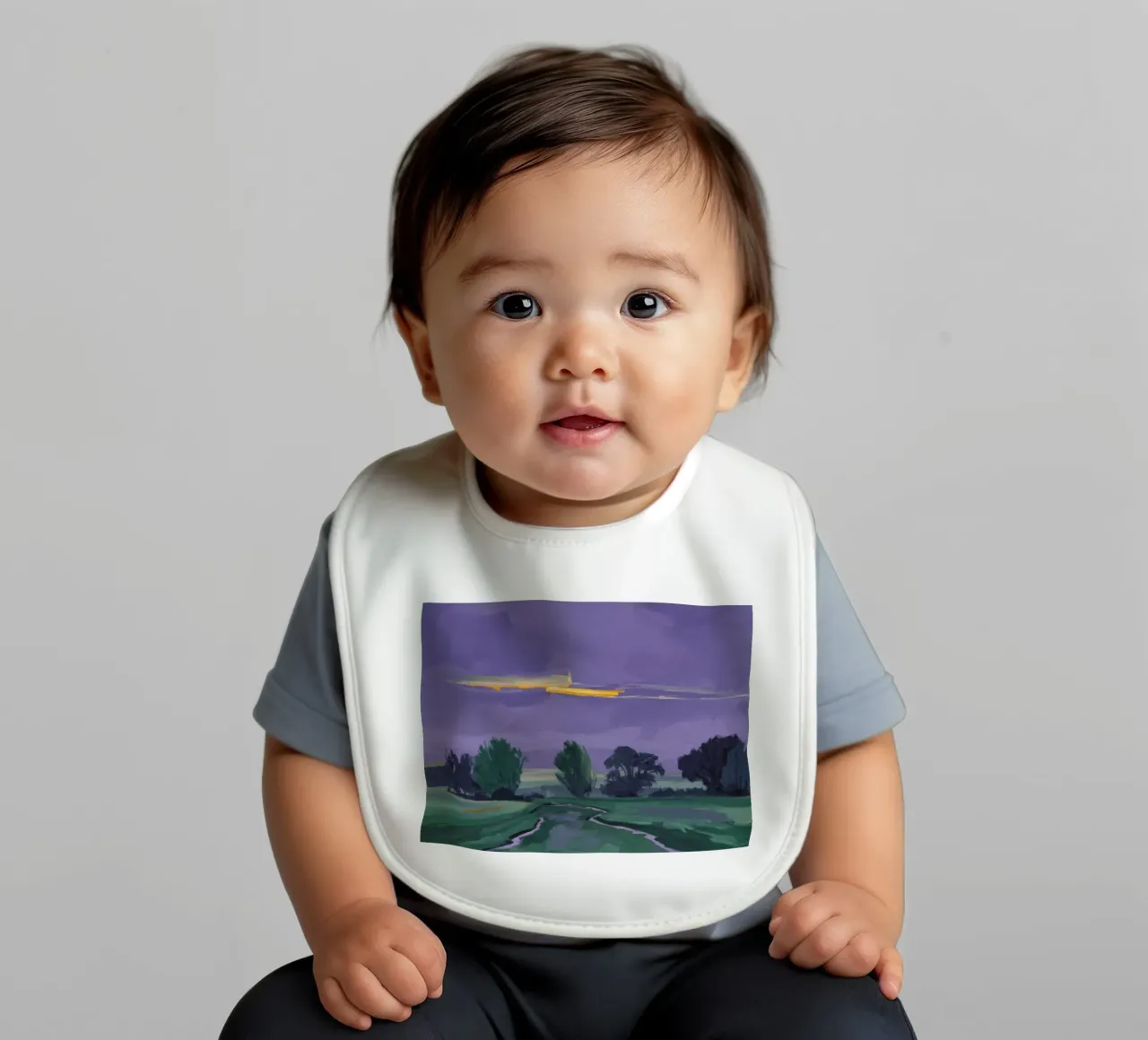 Nocturne Fields Whisper baby bib by Radiance Landscape