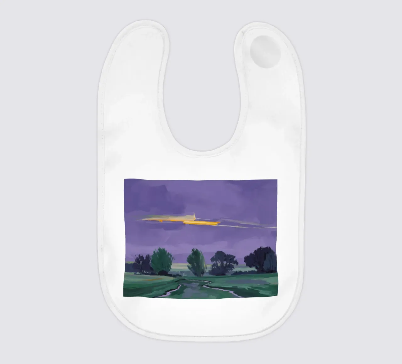 Nocturne Fields Whisper baby bib by Radiance Landscape