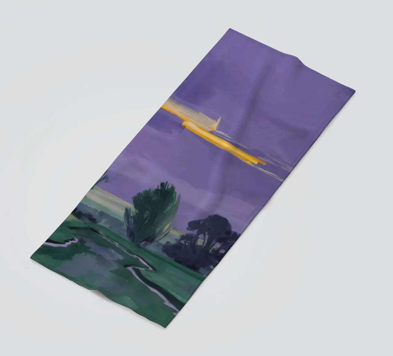 Nocturne Fields Whisper beach towel by Radiance Landscape