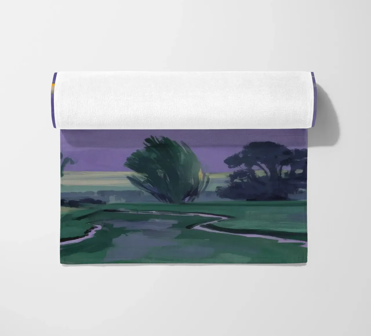Nocturne Fields Whisper beach towel by Radiance Landscape