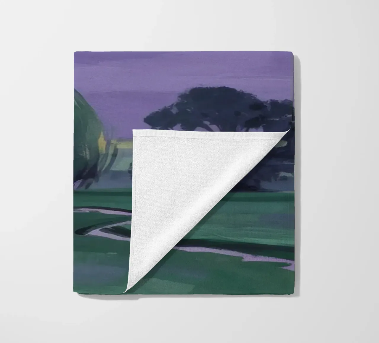 Nocturne Fields Whisper beach towel by Radiance Landscape