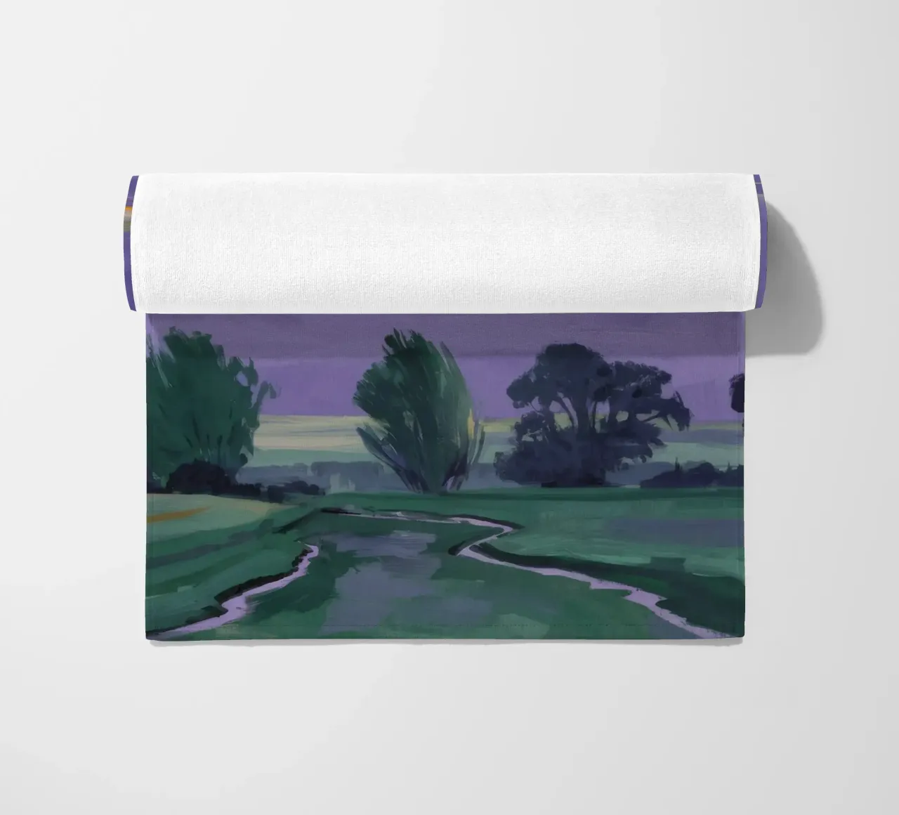 Nocturne Fields Whisper beach towel by Radiance Landscape