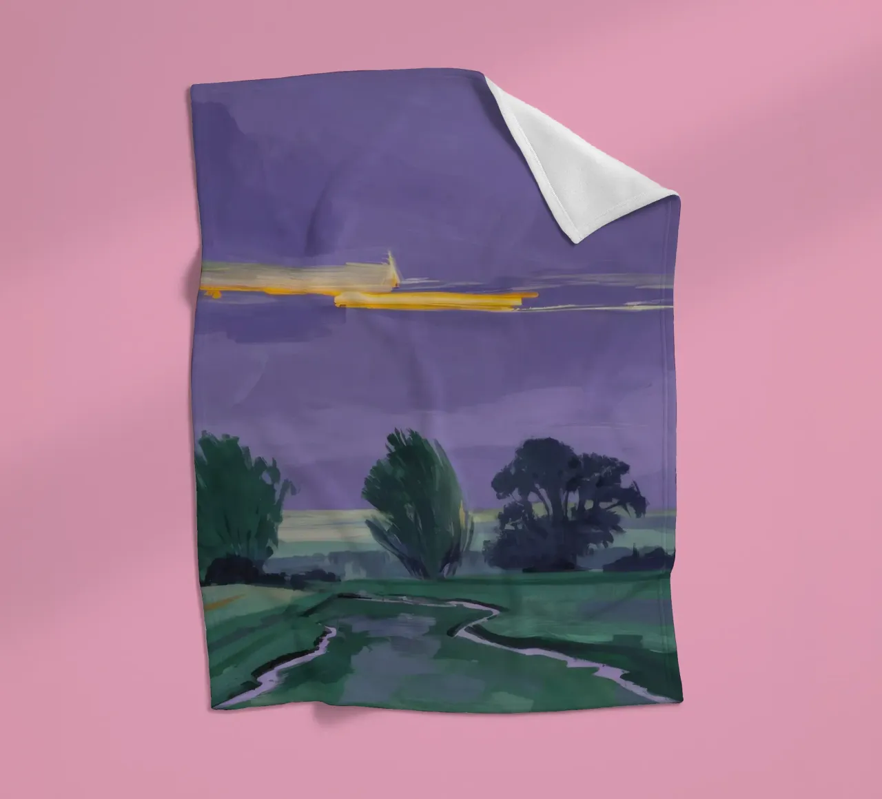 Nocturne Fields Whisper fleece blanket by Radiance Landscape
