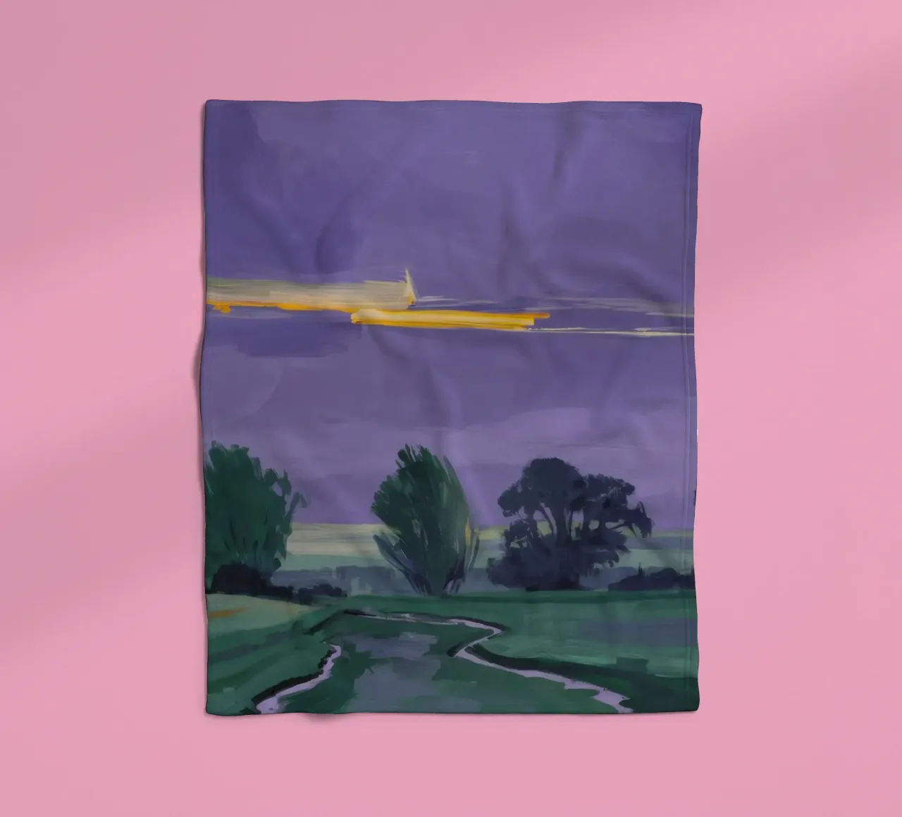 Nocturne Fields Whisper fleece blanket by Radiance Landscape