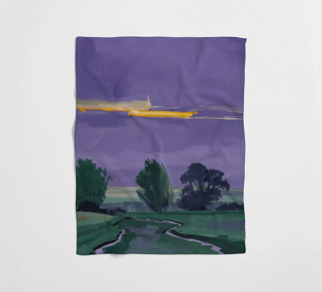 Nocturne Fields Whisper fleece blanket by Radiance Landscape